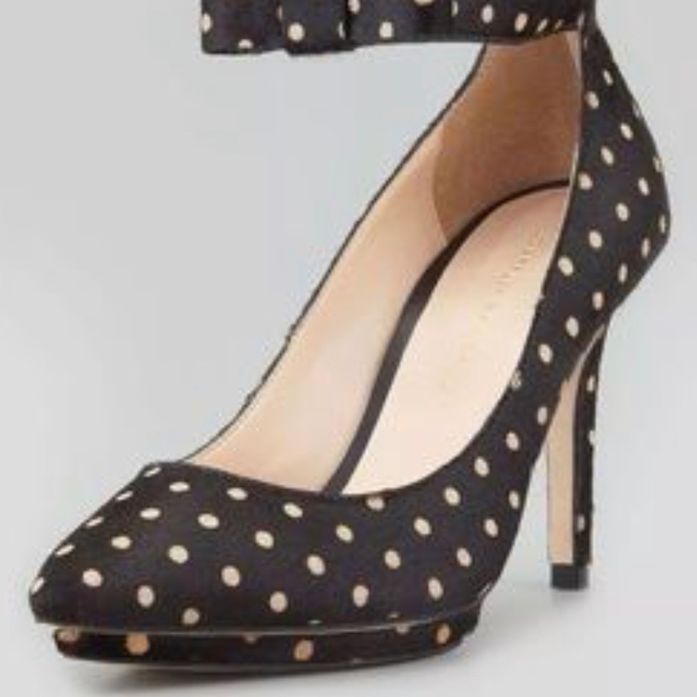 Loeffler Randall Alba Polka Dot Calf Hair Platform Pumps 10